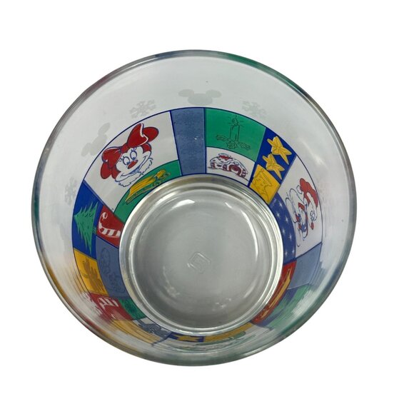 Disney Mickey Minnie Mouse Holiday Glass Tumblers Set Color Block Graphic 8 oz - Picture 2 of 5